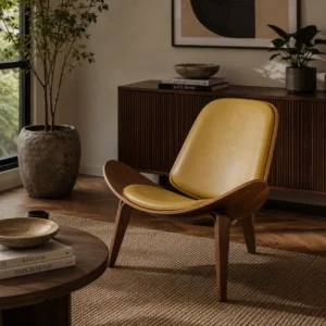 Mustard Glow Shell Lounge Chair