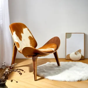 Cowhide Shell Lounge Chair