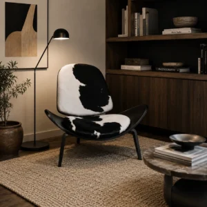 Cowhide Chic Shell Lounge Chair