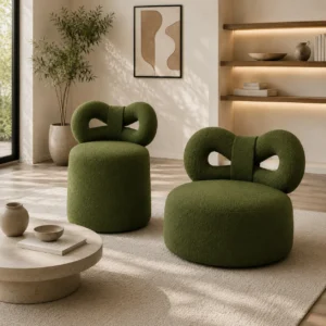 Cylinder Lambswool Ribbon Accent Chair