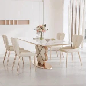 Comfy White Leather Dining Chair