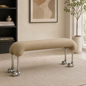 Dog Design Fabric Bench