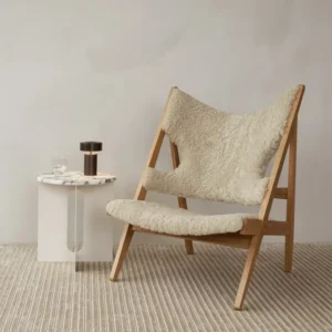 Sheepskin Knitting Accent Chair