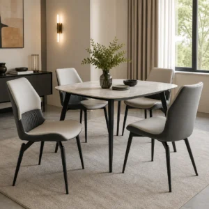 Nordic Dining Chair with Metal Legs