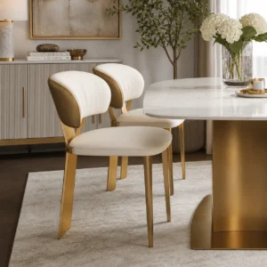 White Upholstered Dining Chair