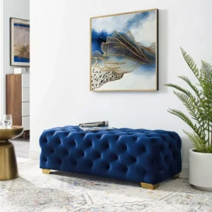 Sensible Button Tufted Velvet Bench