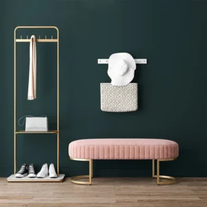 Velvet Upholstered Stool