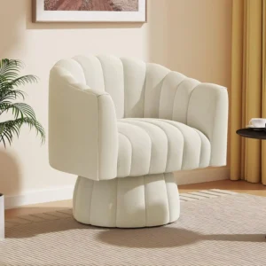 Iconic Design White Swivel Sofa