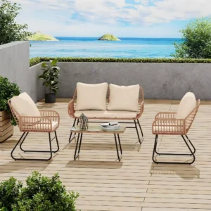 Serenity Oasis 4 Pcs Outdoor Lounge Set