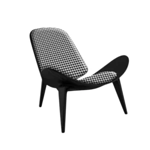Nostalgic Black White Hotel Shell Lounge Chair
