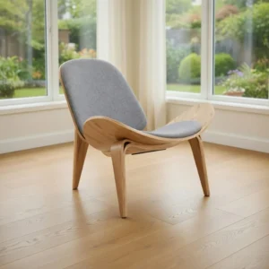 Pastel Fabric Gray Shell Chair