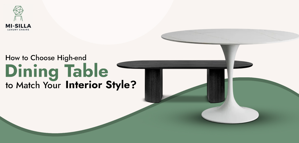High-end dining tables in modern and luxury designs showcasing elegant shapes to match contemporary interior styles