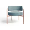 Giotto Fabric Armchair Restaurant with soft upholstered seat and backrest, slim metal frame and modern minimalist design for dining spaces