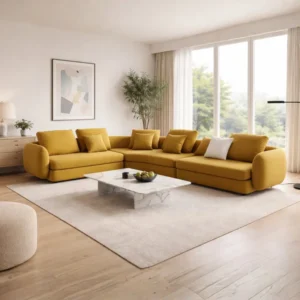 Caramel Leather Sectional Sofa