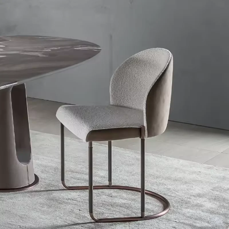 contemporary designer dining chair with leather finish