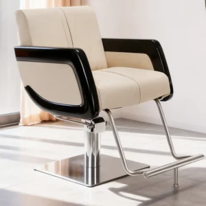 Playart Leather Salon Styling Chair with Armrests & Footrest