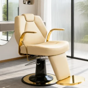 Portable Foldable Leather Barber Chair – Height Adjustable
